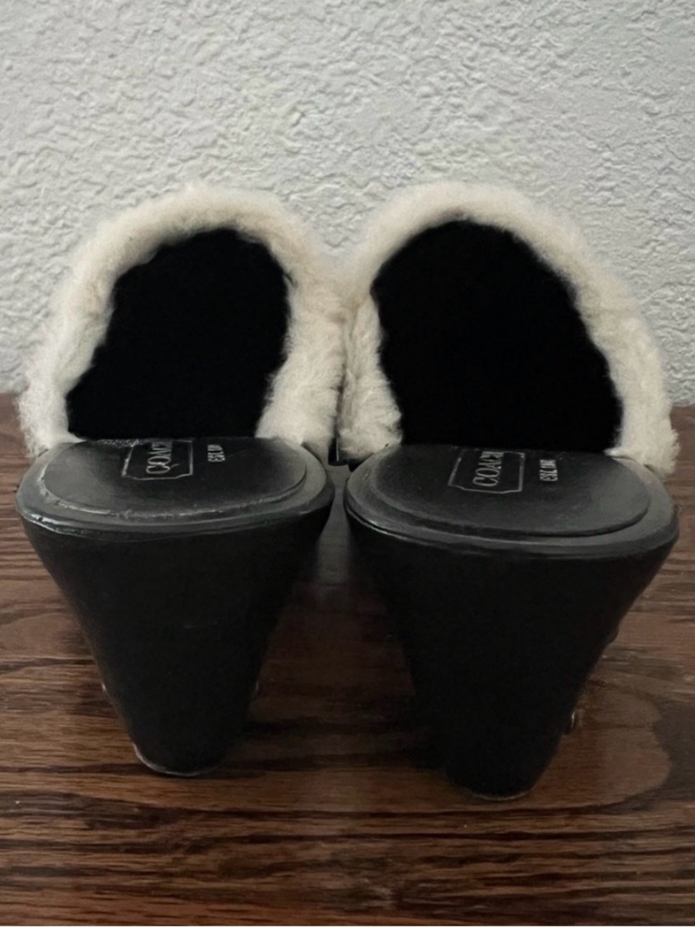 Coach Monogram Printed Ruthie Fur Trimmed Clogs Size 6 - Used - Picture 3 of 4